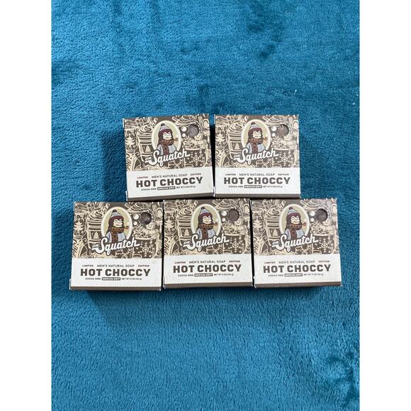 Hot Choccy Dr Squatch Soap Limited Edition 5 Pack Medium Grit Cocoa Nibs Xmas